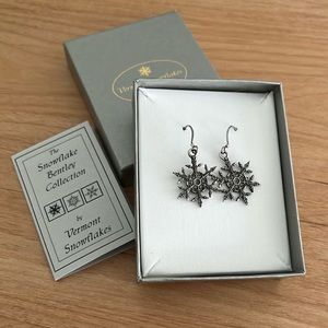 Pewter snowflake earrings from Vermont Snowflakes